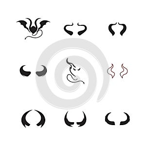 Devil horn Vector icon design illustration Template