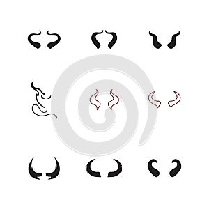 Devil horn Vector icon design illustration Template