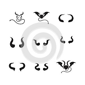Devil horn Vector icon design illustration Template