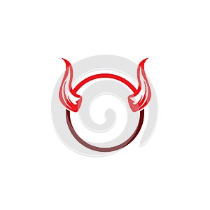 Devil horn vector icon logo design illustration template