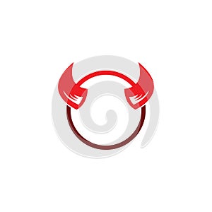 Devil horn vector icon logo design illustration template