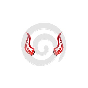 Devil horn vector icon logo design illustration template photo