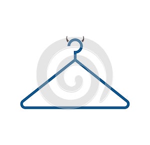 Devil horns coat hanger icon isolated