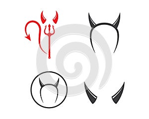 devil horns logo icon vector illustration design photo