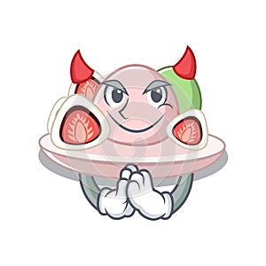 Devil ichigo daifuku isolated in the cartoon photo