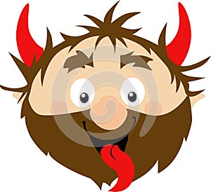 Devil Icon Face Head Simple Flat Design Illustration Isolated