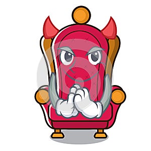 Devil king throne mascot cartoon