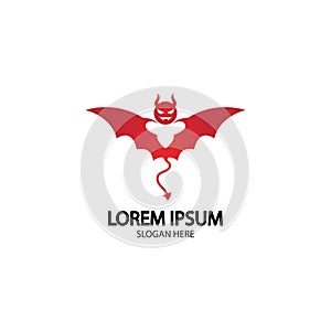 Devil logo vector icon template