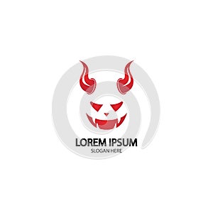 Devil logo vector icon template