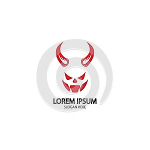 Devil logo vector icon template