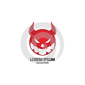 Devil logo vector icon template