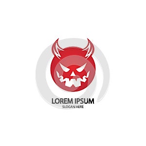 Devil logo vector icon template