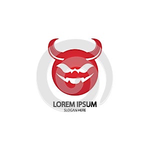 Devil logo vector icon template