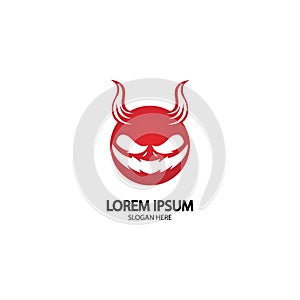 Devil logo vector icon template