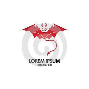 Devil logo vector icon template