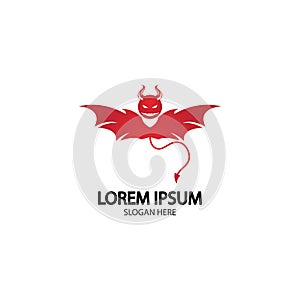 Devil logo vector icon template