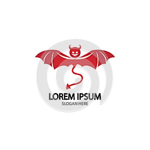 Devil logo vector icon template