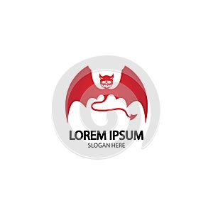 Devil logo vector icon template