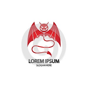 Devil logo vector icon template