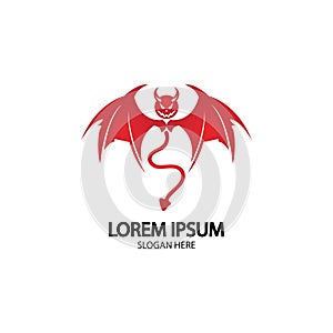 Devil logo vector icon template