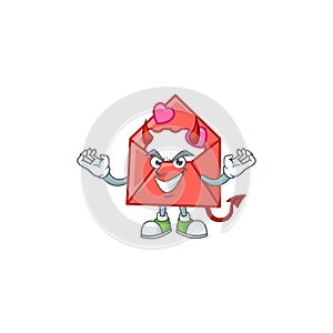 Devil love letter Cartoon character design style