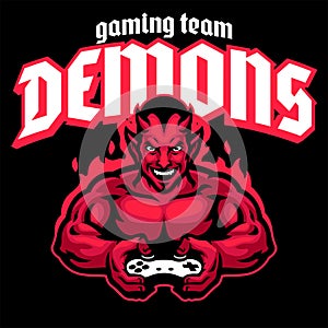 Devil mascot logo gaming