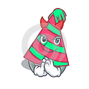 Devil party hat mascot cartoon