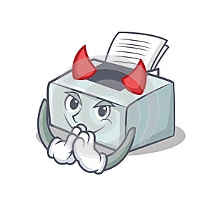 Devil printer mascot cartoon style