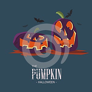 Devil pumpkin. halloween concept -