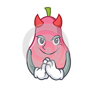 Devil rose apple mascot cartoon