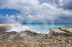 Devil`s Bridge bay - Caribbean sea - Antigua and Barbuda