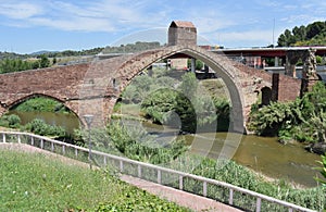 Devil`s Bridge over the Llobregat River photo