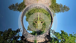 Devil's Bridge Rakotzbrucke in the Rhododendron Palace Landscape Park Kromlau, Lake Rakotz, Saxony, Germany