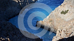 The devil`s cove on the island in Crete