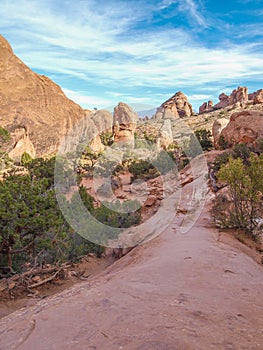 Devil`s Garden Loop Trail at Arches National Park in Utah