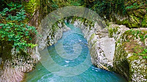 Devil`s Gate Canyon and Khosta River, Sochi, Russia