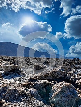 Devil`s Golf Course in Death Valley California