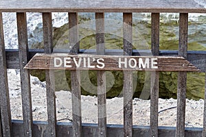 Devil`s home sign, Waiotapu, also Wai-o-tapu, thermal wonderland, north island, New Zealand