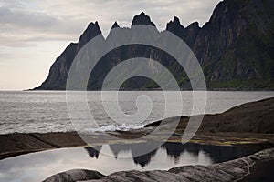 Devil's teeth, rocks on the island of Senja, Northern Norway