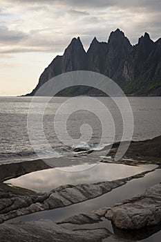 Devil's teeth, rocks on the island of Senja, Northern Norway