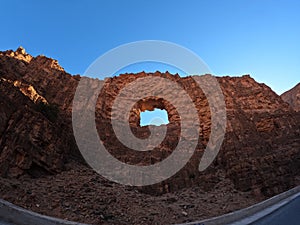 The Devil's Window in the roundabout of Aoukerda, Tata Province