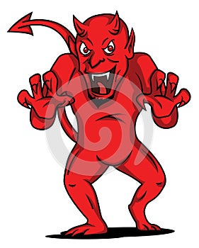 Devil seduces cartoon design illustration