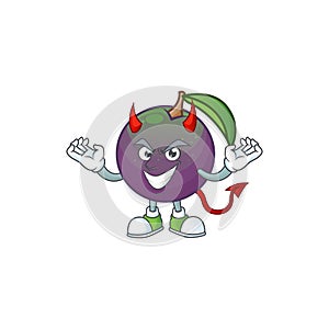 Devil star apple fruit shape character mascot.