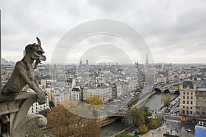 Devil statue watching Paris