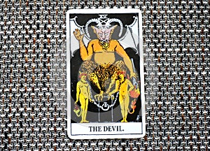 The Devil Tarot Card Bondage, temptation, enslavement, materialism, addictions