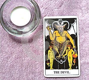 The Devil Tarot Card Bondage, temptation, enslavement, materialism, addictions