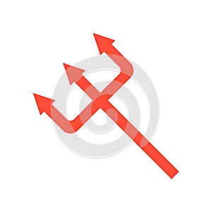 Devil trident, Halloween related icon, flat design