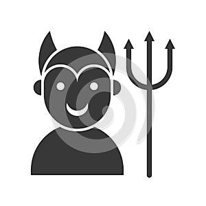 Devil and trident, Halloween related vector icon