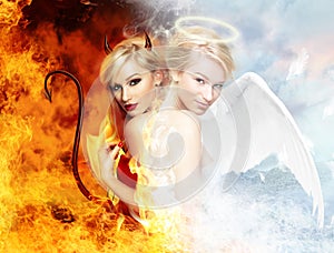 devil vs gorgeous angel