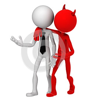 Devil whispering to Businessman